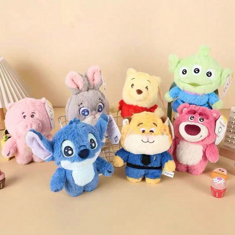 Disney Potdemiel 草莓熊史迪奇毛绒公仔钥匙扣，外观精美，可作生日礼物或节日礼物。 - 彩色 - 查看 1