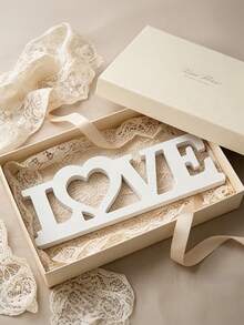 1pc Wooden LOVE Decor, Wedding Decoration - Tabletop Decor For Wedding Ceremony, Letter Decor, Photography Prop, Bridal Gift, Wedding Decoration - A - View 7