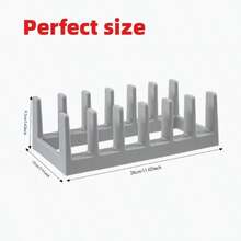 1pc Kitchen Lid Organizer Rack, 1pc Dish Drying Rack, 1pc Creative Desktop Bookshelf, 1pc Bowl Lid Separator Rack - Multicolor - View 12