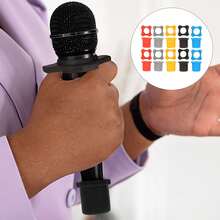 硅胶麦克风防滑保护套，KTV麦克风防风罩，防滚动麦克风保护套，硅胶麦克风保护罩 - 麥克風矽膠2件套 橘色 - 查看 3