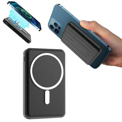 Wireless Magnetic Power Bank, 10000mAh Fast Charging Portable Charger, Battery Pack With Type-C Port LED Indicator For Smartphone Travel
