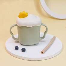 Baby Anti-Drop Straw Cup, Cute Cloud Design, Infant Household Water Cup, Children's Milk Cup With Handle - Multicolor - View 8