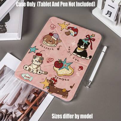 미국 레트로 유쾌한 콜라주 스타일, 졸린 강아지 케이크, 파티 모자 고양이, 버섯 모자 닥스훈트가 사랑스러운 컬렉션에 등장하며, 의인화된 토마토와 별 요소와 짝을 이룹니다. 연분홍 빈티지 배경 + 따뜻한 갈색 대비, 활기차고 치유되며 동화 같은 매력으로 가득합니다