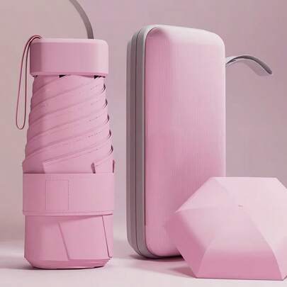 A Mini Pocket Umbrella That Can Be Placed In Your Phone, This Manual Folding Umbrella Can Be Used As A Sunshade And Also Protects Against Sun, Wind And UV. It Has A Fashionable Design, Is Compact And And Can Be Used In Both Sunny And Rainy Weather. Available In Multiple Colors, Comes With A Storage Case., Commencement, Congrats Grad, Travel Hiking Essentials, Portable Tools, Summer Essentials, Summer Portable