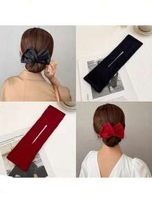 1pc Rotating Hair Curler, Slouchy Hair Twisting Band, Quick Hairstyling - Black - View 3