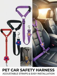 PETSIN 1 件装汽车安全狗安全带，宠物车用牵引绳，狗用安全带系绳，狗用安全带扣，狗用汽车安全带圣诞礼物 - 彩色 - 查看 9