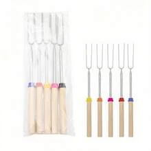 4pcs Extendable Barbecue Forks, 81.28cm Long Retractable Metal Skewers For Grilling, BBQ, Campfire, Suitable For Sausages, Camping - Standard Model - View 11