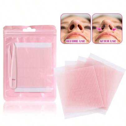 156片/套 一次性超薄透明鼻贴和眼贴，适用于美容院、派对和娱乐活动，易撕，经济实惠，也可用于房间装饰、梳妆台、旅行、卧室、圣诞礼物、女士礼物、圣诞礼品，52/104片装