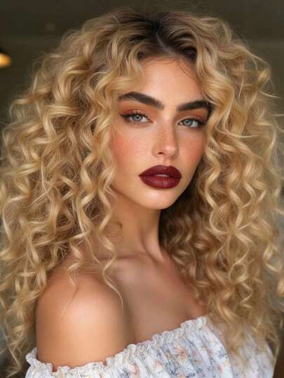 Ombre Blonde With Dark Roots Deep Wave Lace Front Wigs Human Hair 13x4 HD Transparent Kinky Curly Glueless Wigs Human Hair Pre Plucked With Baby Hair 250 Density Brazilian Virgin Lace Frontal Human Hair Wigs For Women