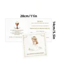 12pcs Polish Language Paper First Communion Invitation Cards - First Communion Theme Adult Communion Party Invitations, Blank Celebration Invitation Supplies - View 4