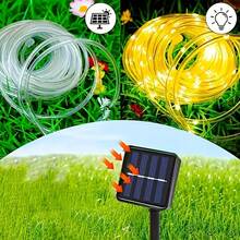 50/100/200/300 根太阳能 LED 灯管,柔性透明 PVC 太阳能灯管,8 种照明模式,IPX4 防水,适用于户外树木、花园、节日装饰 - 暖白光 - 查看 6