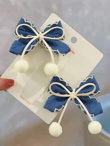 2 chiếc kẹp tóc hình nơ dễ thương và thanh lịch - Màu be - Xem 6