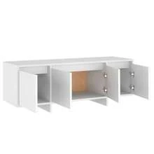 vidaXL TV Cabinet With 4 Doors, Lowboard, TV Furniture, Table, Sideboard, TV Stand, TV Cabinet, HiFi Cabinet, White, 120x30x40.5cm, Engineered Wood - 白色 - 查看 7
