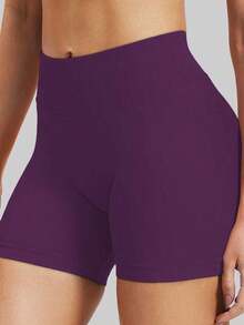 Women's High Waist Seamless Yoga Shorts - Stretchy Butt Lifting, Suitable Running, Fitness And Outdoor Activities |   Fashionable Appearance |   Stretchy Fabric Summer NYML - 嬰兒藍 - 查看 6