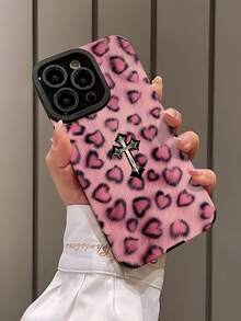 1pc Sexy Leopard Print Vertical Striped Classic Anti-Drop Soft Leather Phone Case Suitable Compatible With Apple And - Multicolor - View 4