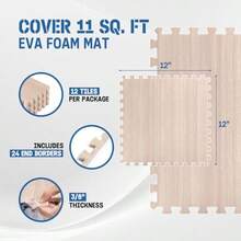 EVA Interlocking Mats Puzzle Floor Tiles Foam Floor Padding With Border For Furniture Home Sp Living Room Gara 11 22 32 SQFT - C. 胡桃木燈 - 查看 2