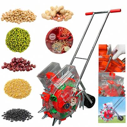 Sembradora Manual De Empuje Rodillo, Aplicador De Fertilizante Y Sembradora En Hileras Para Maíz Y Soja