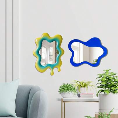 OUTANA 1 片装现代艺术不规则 2D 亚克力镜面墙贴。这款自粘可移除的向日葵镜面贴纸非常适合家居装饰镜子。它防水、防潮且易于清洁，是装饰客厅、卧室、玄关、化妆间和浴室镜面墙的理想之选。作为房间装饰贴纸，它也是生日、毕业典礼、春季装饰、返校季房间布置和学习用品的完美选择。