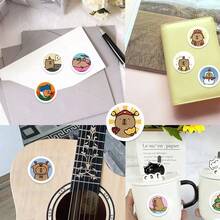 500pcs Capybara Graffiti Sticker Pack, 1 Inch Round 8 Cartoon Capybara Stickers For Envelope, Magazine, Phone Case, Water Bottle, Helmet, Scrapbook DIY Decor, Party Favor Packaging, PVC Waterproof Sticker Scrapbook Supplies Stationery Funny Stickers - Kapibala - View 5