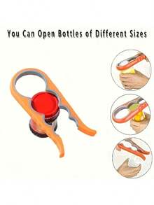 1个多功能瓶罐开启器，适合手部力量较弱的人士使用，可轻松开启各种瓶盖和罐盖，防滑手柄设计，方便实用的厨房工具 - 彩色 - 查看 7