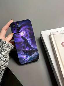 Imagen épica con temática espacial púrpura de .funda de teléfono Fundas compatibles con ,Apple,VIVO,OPPO,,, y Honor.Fabricadas en silicona TPU,ofrecen protección contra golpes y caídas. - Negro - Ver 6