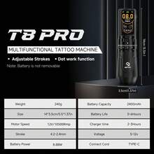 DQFART Wireless Tattoo Gun Kit Features A 2400mAh Power Supply, LED Digital Display, 7-Stroke Brush, Adjustable Modes, And Is An All-In-One Tattoo Machine Set. It Includes A Complete Tattoo Pen Kit With Tattoo Needles And Ink, Suitable For Beginners And Artists Alike. - Multicolor - View 3