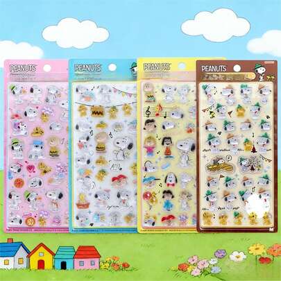 SNOOPY 1 miếng dán 3D dập nổi mới - Hình dán nhiều màu sắc, chắc chắn, dạng bọt biển | Trang trí DIY hình hoạt hình dễ thương cho văn phòng phẩm, sổ tay, ốp điện thoại