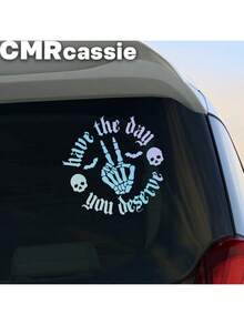 1张骷髅波浪贴纸，汽车贴纸，恐怖汽车贴纸，波浪贴纸，骷髅手贴纸，蝙蝠贴纸，女孩款 - 1pcs - 查看 4