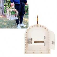 Gonetre Jaula para Pájaros Portátil Portador de Pájaros de Viaje Portátil Jaula de Pájaros de Acrílico Portátil Jaula Portátil Jaula de Pájaros Portátil Arco Circular a Prueba de Escape - como en la foto - Ver 7