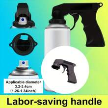 1个自喷漆辅助手柄，有助于降低使用喷枪、油漆喷涂机和汽车喷漆工具的难度，辅助喷枪喷涂手柄，汽车墙面涂鸦喷涂手柄，自喷漆罐工人 - 黑色 - 查看 3