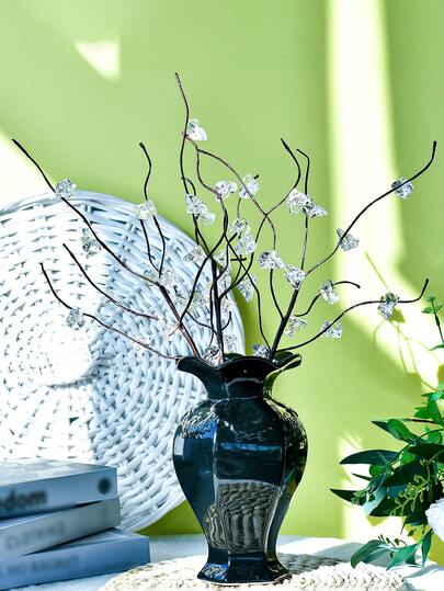 1支时尚水晶般逼真的人造花，优雅仿真植物假花茎，经久耐用，无需维护，适用于花园、节日、家居装饰、母亲节礼物