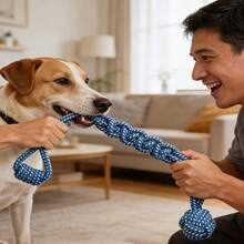 Großes, robustes Hundetau-Spielzeug, Zahnpflege-Kauknochen für Haustiere, geeignet für Innen- und Außenbereich, toll zum Kauen für Welpen und erwachsene Hunde - Verschiedenfarbig - Übersicht 6