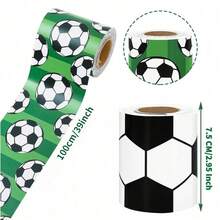 1 rouleau Bordure de tableau d'affichage thème football DOMUUH (motif de terrain de football vert/noir/blanc) - Bandes décoratives murales à découper soi-même, convient pour les murs de la salle de classe, la décoration de fête sportive, la décoration de chambre thème football, la maison et les espaces événementiels - 1 rouleau de vert - Voir 2