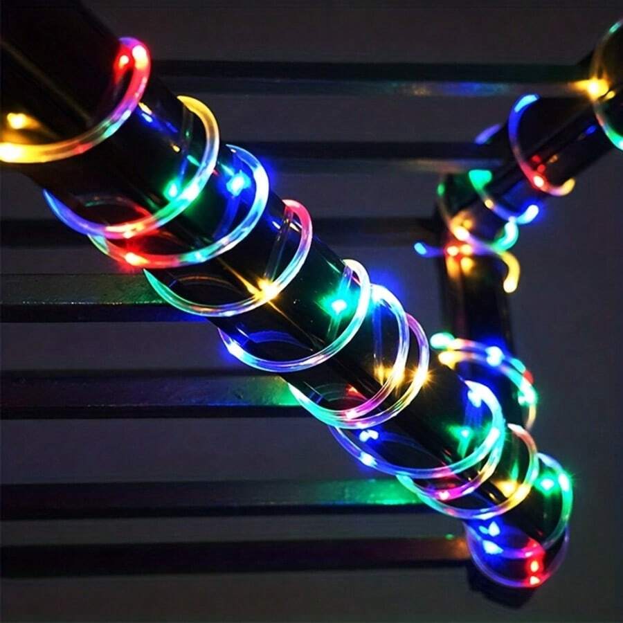 50/100/200/300pcs Solar LED Tube Lights String, Flexible Transparent PVC Solar Tube Lights, 8 Lighting Modes, IPX4 Waterproof For Outdoor Tree, Garden, Holiday Decor
