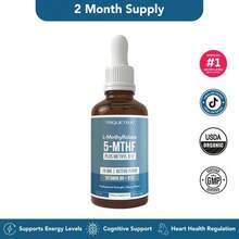 L Methyl Folate 15mg + B12 Cofactor – Organic, Berry Flavor, Professional Strength, Liquid Active 5-MTHF Form, Supports Mood, Methylation, & Cognition Fitness Dietary - 150ml - 查看 2
