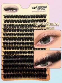 224pcs 100D Faux Mink Eyelash Clusters, 0.05D,8-16mm Mixed, Natural Look, Thick, IndividualLash Clusters, Makeup Tools, EyelashClusters, Eyelash Clusters, Individual Lashes,False Eyelashes, False Eyelashes - D - View 6