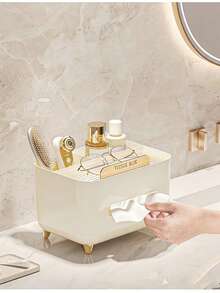 1pc Luxury Home Paper Towel Holder - High Quality Tissue Box Dispenser Suitable For Living Room Coffee Table, Bathroom, Dining Room, And Bedroom - Multicolor - View 3