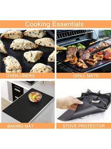 3片装可重复使用不粘烤箱垫，耐热烤箱底垫，适用于燃气烤箱、电烤箱、烤面包机，保持烤箱清洁。 - 彩色 - 查看 11