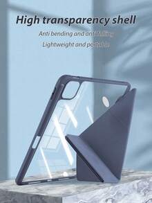 透明亚克力保护壳，兼容 iPad Air 11/13 M2/2025/M3，支持多角度 Y 型支架，兼容 A16 11/2024、Air 5、Air 4、10.9 英寸/第 9/8/7 代、10.2 英寸/第 5/6 代、9.7 英寸/第 10 代（2021 款）、Pro 11/12.9 英寸、Mini 6/7，带 Apple Pencil 插槽，支持自动唤醒/睡眠 - 海军蓝 - 藏蓝色 - 查看 6