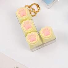 1pc/Cute Cat Paw Keychain Pendant With Button Combination, Suitable For Placing On Desks, Keychains, Headphone Clips, Phone Hooks, And Other Exquisite Small Gifts - Multicolor - View 1