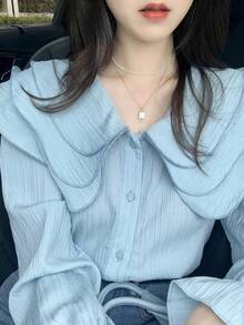Women Blouses & Shirts - Blue - View 3