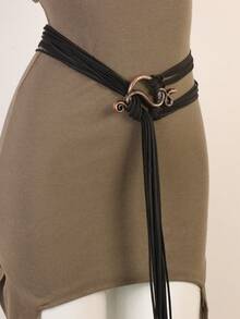 1PC Bohemian Snake Buckle Tassel Waist Belt - Perfect For Beach & Festival Outfits - A - View 6