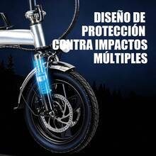 F1 Bicicleta eléctrica plegable para adultos Little Dolphin de 14 pulgadas, 500W, 48V 10AH, autonomía de conducción de 35 km/h , carga máxima 150KG, motor alto sin escobillas, suspensión doble de 2 plazas, neumáticos todo terreno de 3 velocidades, luz LED - con bolsa de asiento grande que absorbe los golpes, cesta de tela, pequeños pies cromados plegables, tubo del sillín que absorbe los golpes - Gris - Ver 6