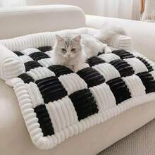 Cat Bed Cushion, Pet Sofa Bed Mat, Warm Thick Pad Suitable For All Seasons, Small Dog Bed Mat - Black and White - View 5