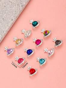 12 buc decorațiuni pentru unghii cu stea cu cinci colțuri din metal, culori mixte, autocolante de lux pentru unghii, bijuterii DIY pentru unghii, accesorii metalice pentru unghii pentru femei/fete, consumabile pentru unghii, pietre prețioase pentru unghii - Multicolor - Vizualizare 4