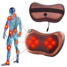 Masajeador de almohada, Masajeador de espalda y cuello con calor, cintura, hombro, espalda, hombros, piernas, pies, masajeador eléctrico relajante para el hogar, automóvil y oficina, alivia el dolor muscular, la tensión y el estrés - Ver 11