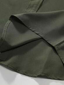 Men's Solid Color Casual Business Short-Sleeved Shirt - màu xanh lá - Xem 5