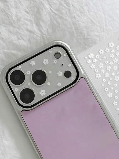 New Fashion DIY Lens Protector Flower Floral Sticker + 2Pcs Clear Camera Protector Compatible With IPhone 17 Pro Max 17 Pro Lens Protective Cap