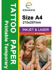 Temporary Tattoo Paper For Laser/INKJET Printer, 8.3"X11.7" 5/10 Sheets Printable Tattoo Transfer Paper, DIY Tattoos Stickers For Adult, Kids, Personalized Tattoo Custom Images For Party - INKJET & LASER - View 7