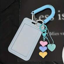 2D Durable ABS Card Holder - Portable Keychain Design - Cute Heart Pendant - Can Store ID Cards, Credit Cards, Etc. - Campus Card Gift And Student Applicable - Perfect Holiday Gift - Multiple Styles - View 5